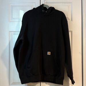 Men’s Carhartt Original Fit Black Hoodie w/iconic logo written on sleeve.  XL